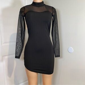 Witchy, Dark Fairy, Whimsygoth Black Dress Asymmetric size Small Stretchy Goth